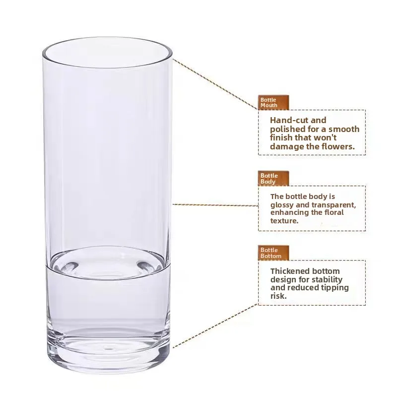 Transparent Glass Flower Vase Simple Design Living Room Decor Fre Flowers Plant Water Cultivation Long Ne Bottle ape