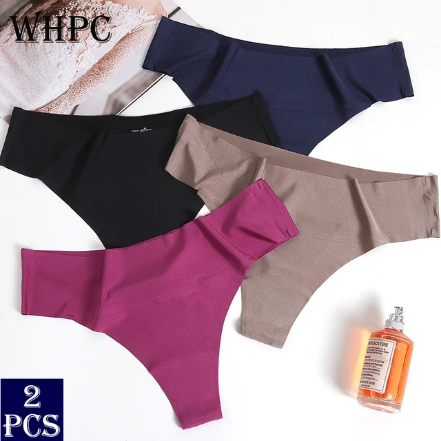 2PCS Ice Silk Female Panties Pure Undewear for Women Ladies