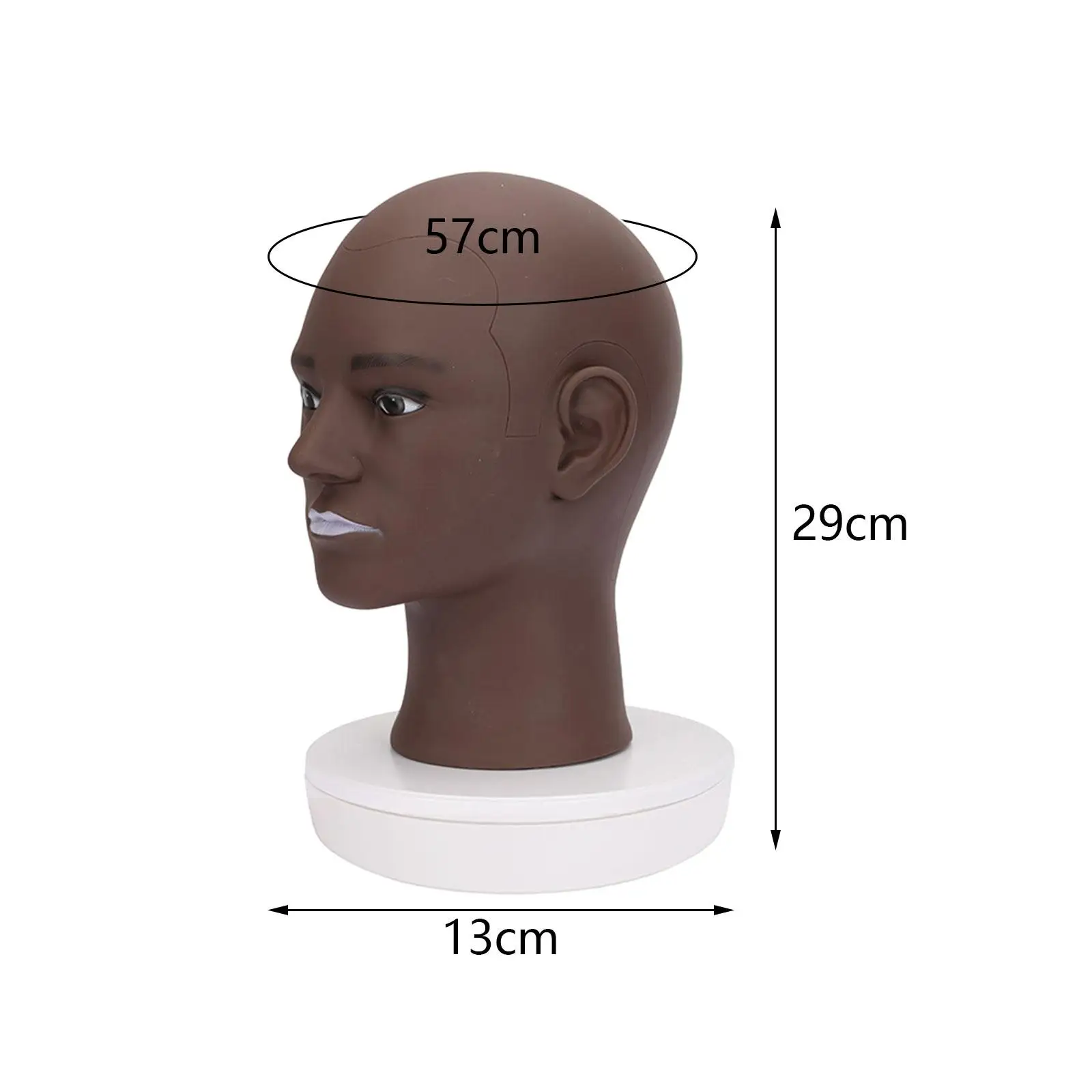 Hat and Glasses Display Model Head Training Male Bald Mannequin Head for Hairpieces Hats Necklace Wig Making and Display Jewelry