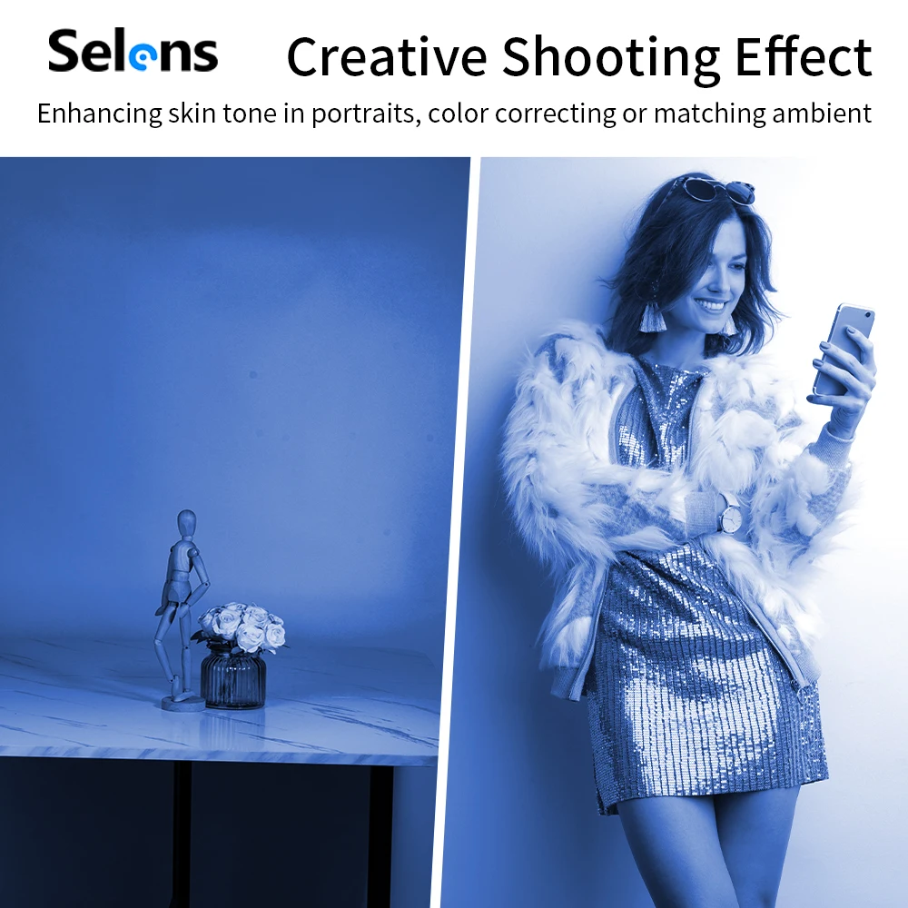 Selens 40x50cm Lighting Gels Filter Blue CTB Gel Colour Film Color Correction Tr