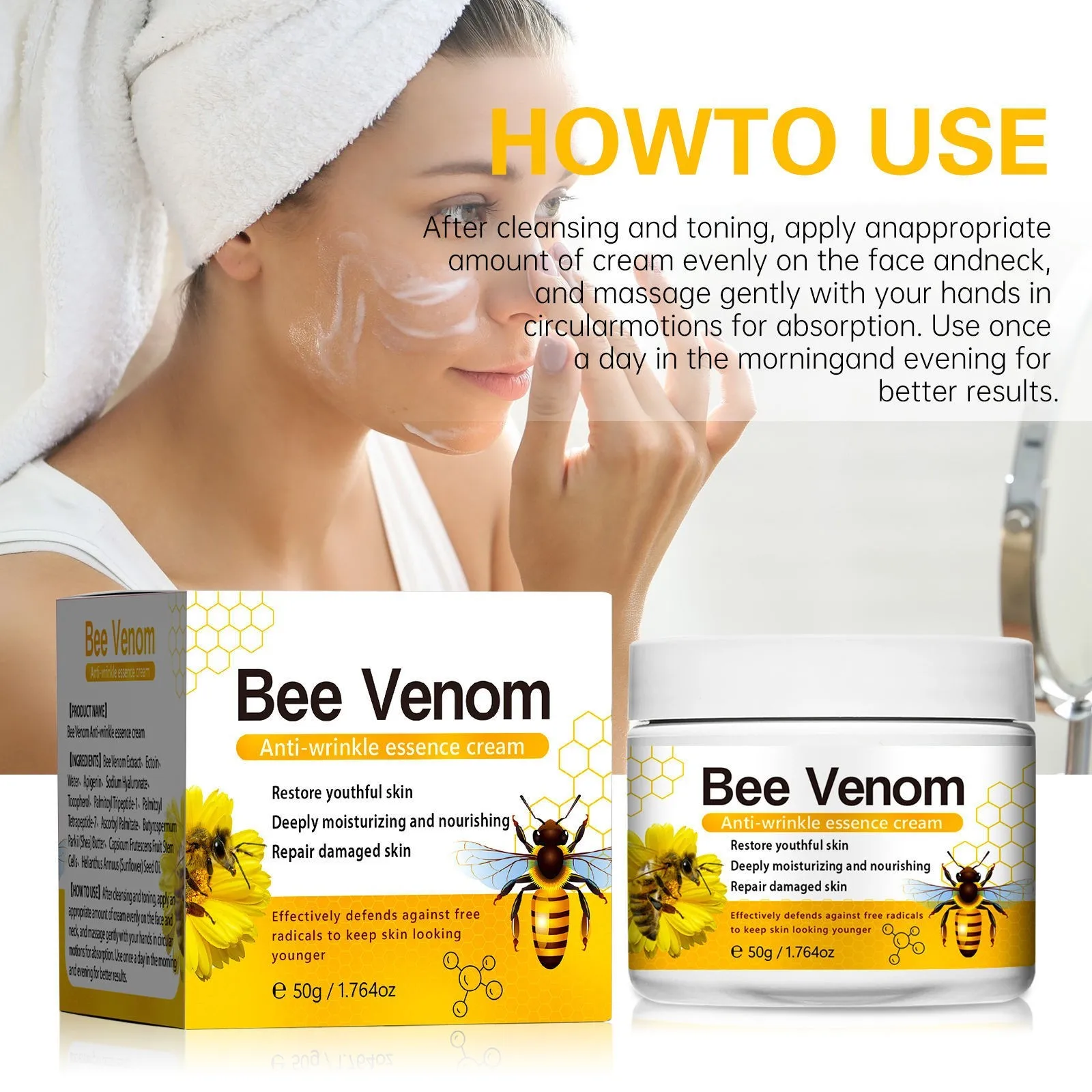 Bee Moisturizing Anti-wrinkle Bee Anti-wrinkle Anti-wrinkle Moisturizing Intensive Facial Suitable For All Skin Types 50ML