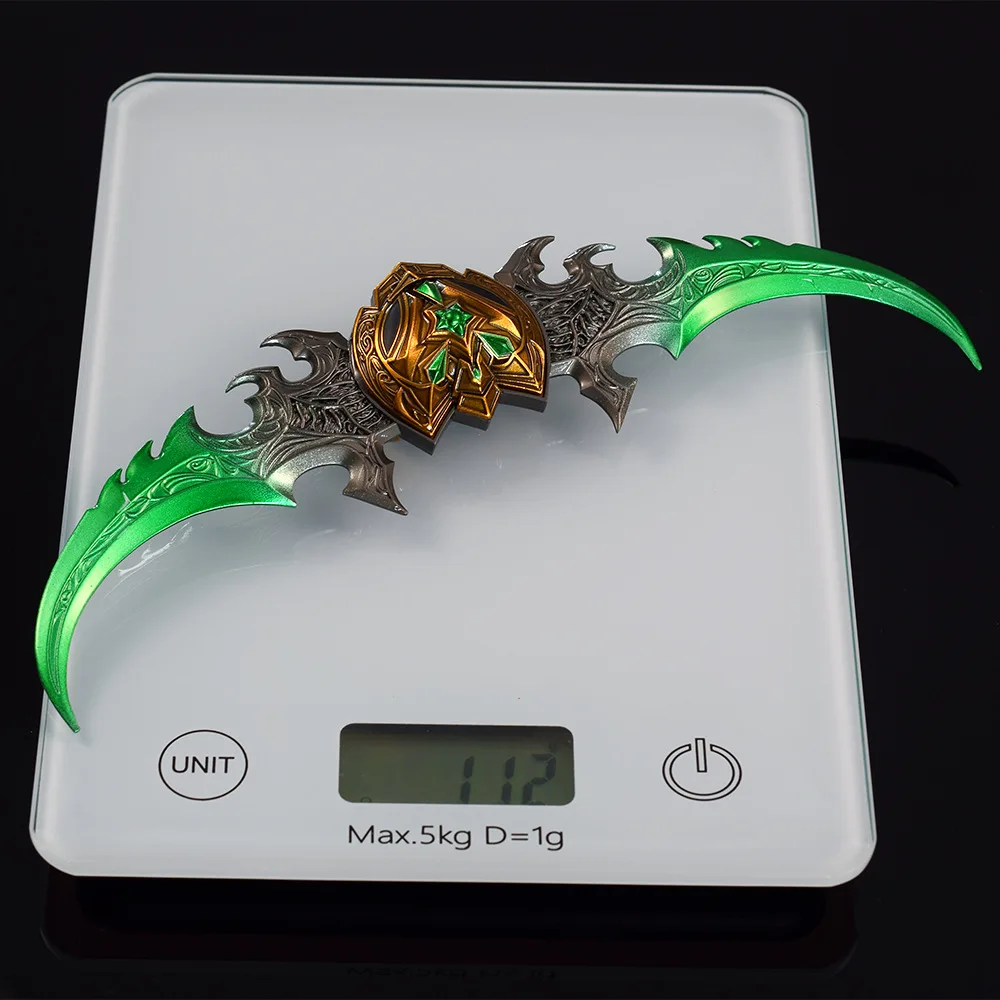 22cm World of Warcraft Weapon Warglaive of Azzinoth Set Illidan Stormrage Game Peripheral 22cm Metal Weapon Model Crafts Toys 6