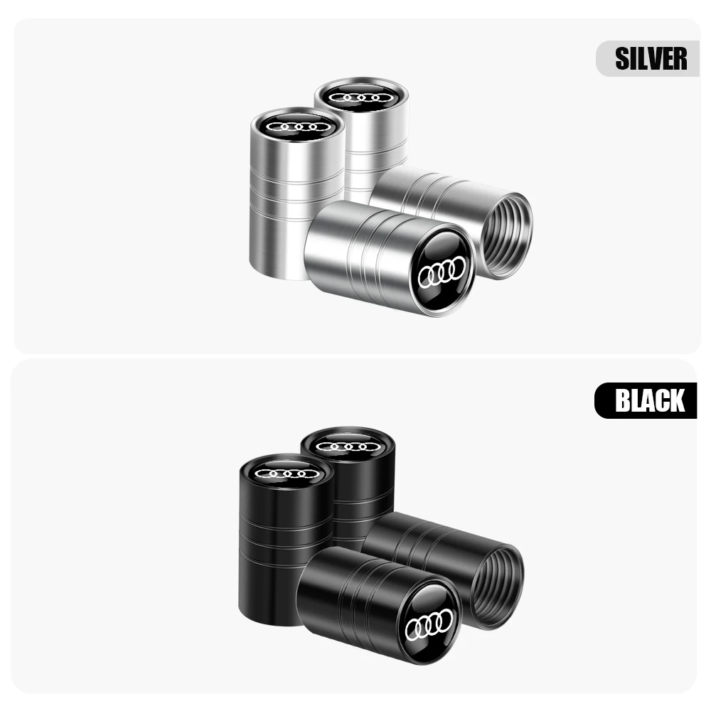 3D 메탈 자동차 로고 휠 밸브 캡 타이어 먼지 커버 (아우디 S라인 RS 콰트로 B5 B6 B7 B8 B9 C5 C6 C7 A6 A7 C7 C8 Q3 Q5 Q7 TT S6 용)