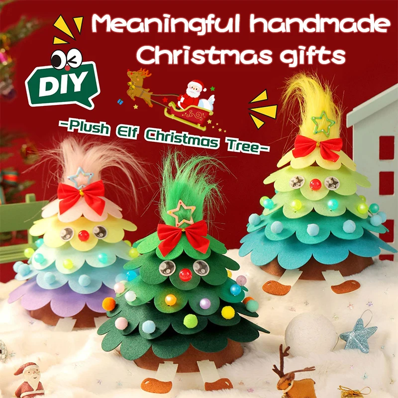 Description Picture 6 of itemHandmade DIY Christmas Tree Christmas Tree Ornament Santa Claus Xmas Kids Gifts Xmas Party Supplies Christmas New Year Decor