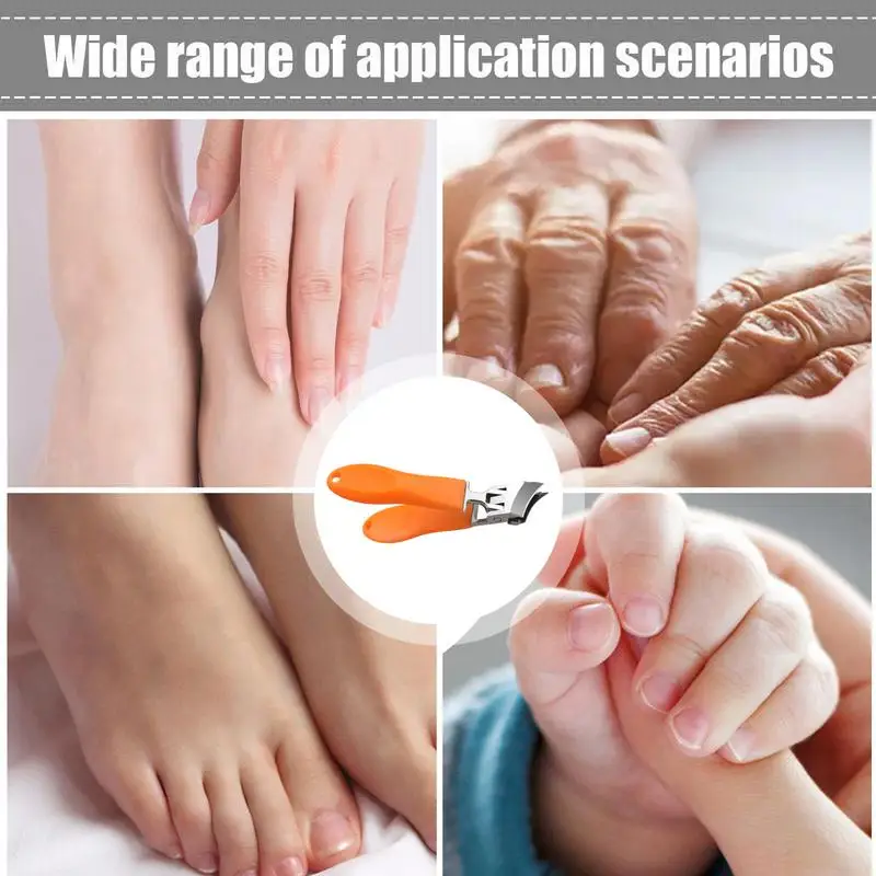 Curved Nail Clippers For Men Anti Splash Fingernail Toenail Clippers Wide Jaw Opening Slanted Long Handle Fingernail Clippers 3