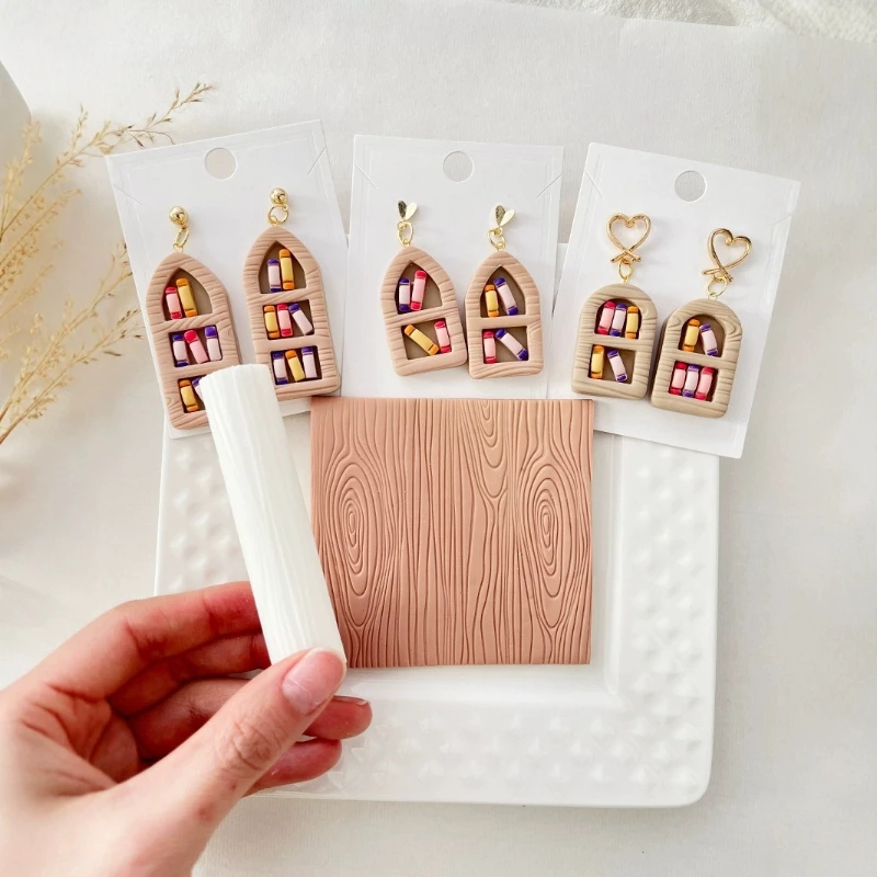 Wood Grain Texture Roller for Soft Pottery and Clay Earrings
