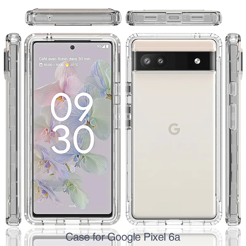 

Shockproof Case for Google Pixel 6A Pixel6A Gradient Silicone TPU Bumper with Clear Back Cover Phone Case for Google Pixel 6A 5G
