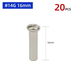 Brass Bicycle Spoke Nipples - Coated Silver or Black - Set of 20/50 (14G 16mm Silver 20PC)