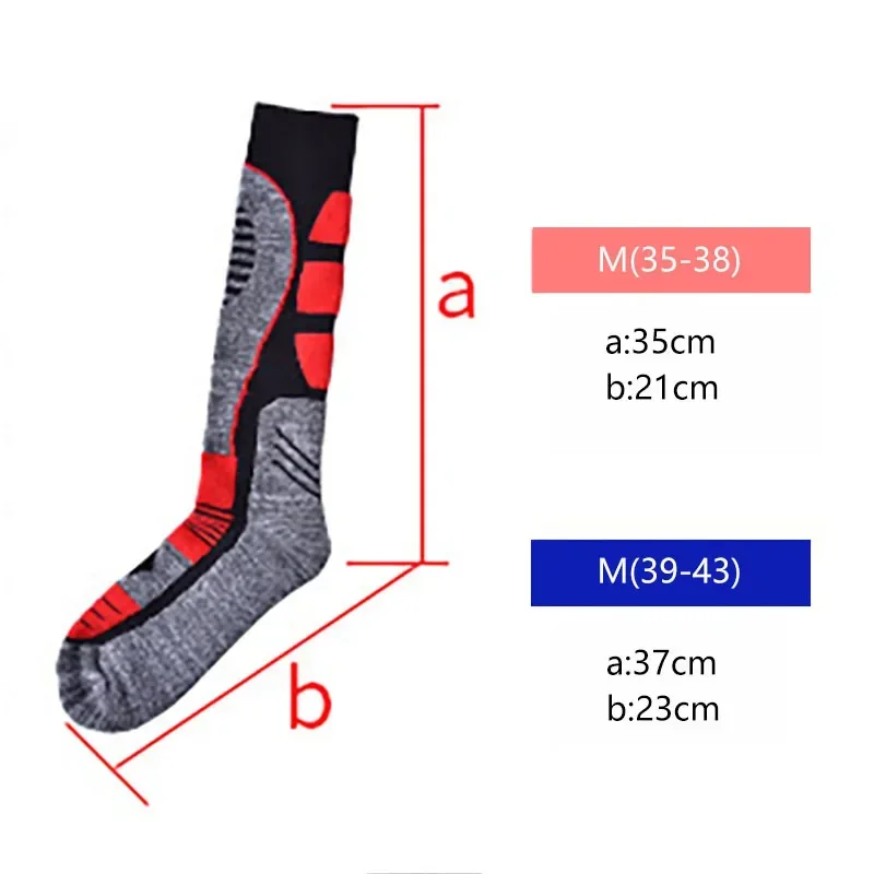 Breathable Thick Cushion Knee High Winter Sports Snowboarding Skiing Socks Winter Warm Thermal Socks Mountain Hiking Long Ski