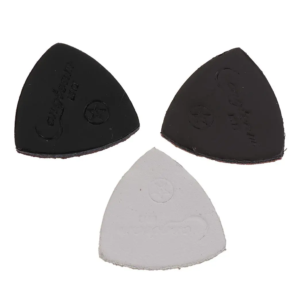 3PCS Leather 4 String Guitar Pick Plectrum for Guitar Ukulele Bass