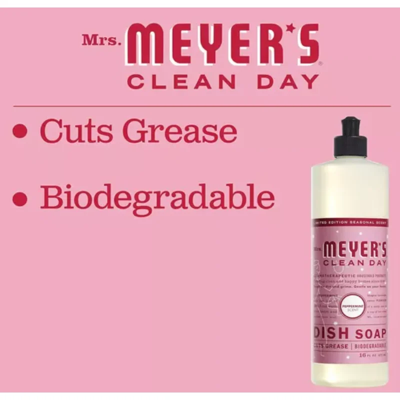 Lavatrastes soap Meyers Day for women, Peppermint, 16 oz cleaning product detergent