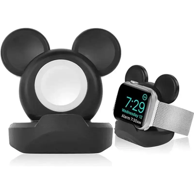 Desktop Cartoon Watch Charging Stand for Apple Watch Serie 8 7 6 5 SE Cute Silicone Charger Base for IWatch Series 45 44 42 40mm