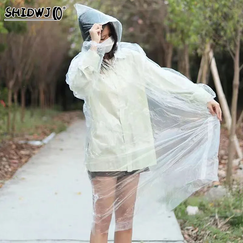 Motorcycle Raincoat Portable Waterproof Disposable Camping Hooded Ponchos Rain Cover Men Women Motorcycle Travel Accessories