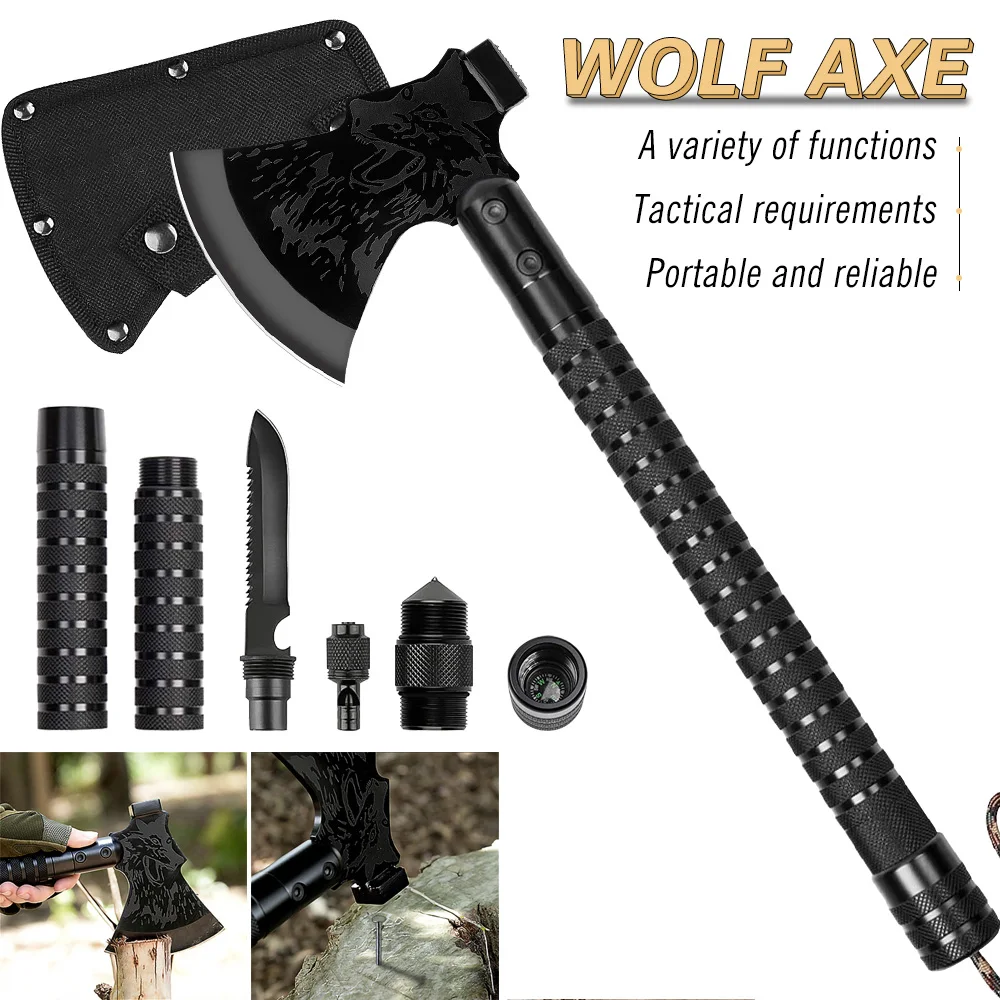 Tactical Axe Multi Tool Kit Waist Axe Tomahawk High Carbon Steel Jungle