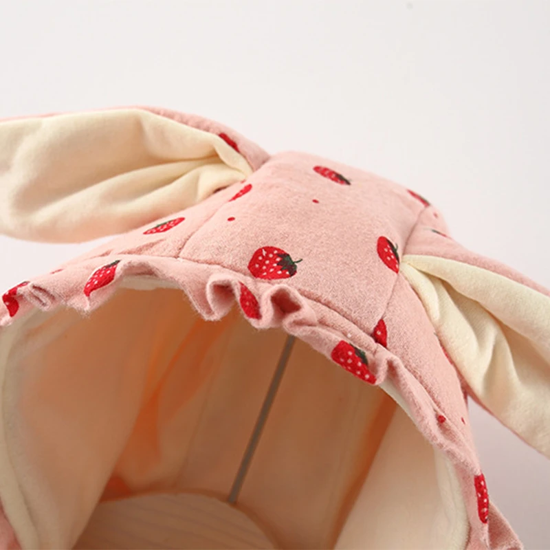 Baby Girl'S Cotton Jacket Cute Strawberry Hooded Girl'S Cotton Jacket For Autumn And Winter Warm Winter Clothing