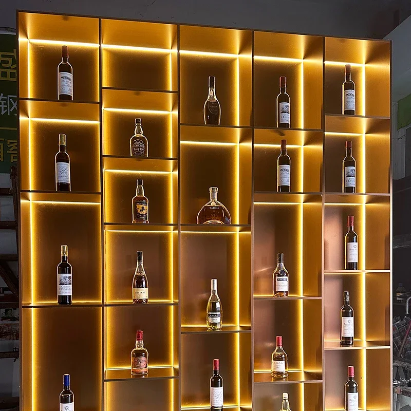 Furniture Bar For Home Outdoor Garden Cabinet Mini Wall Liquors Liquor Display Steel Mount Wine Gold Kitchen Corner Light Glass