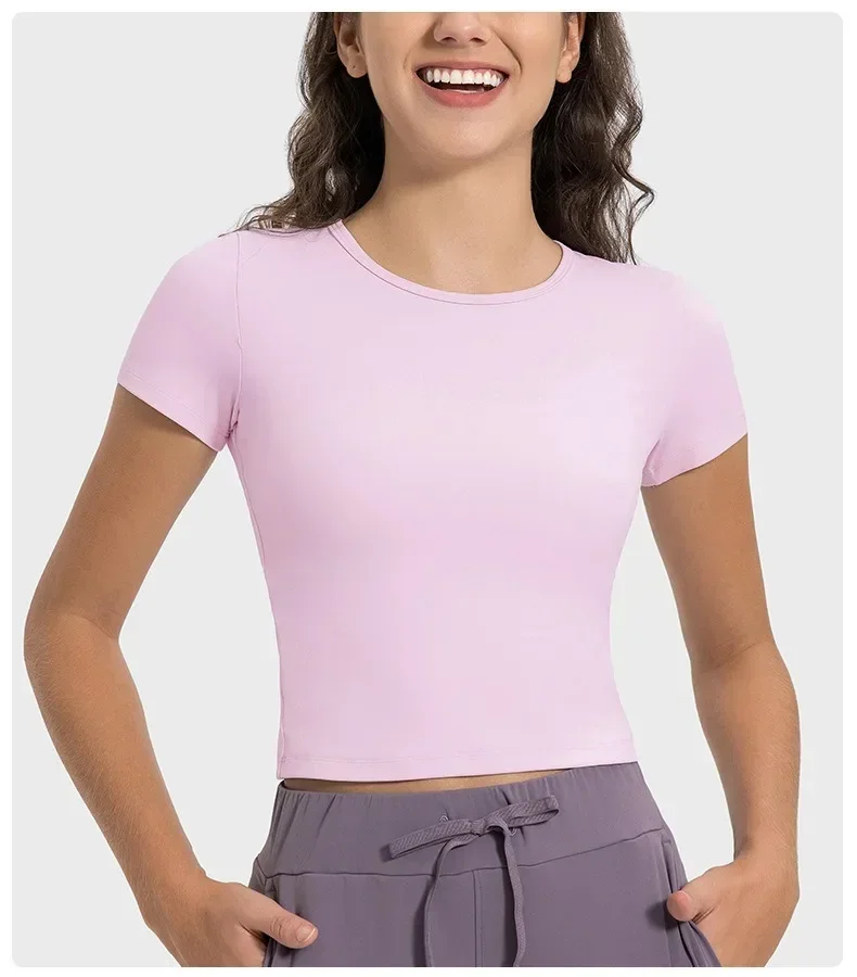 Lemon Breathable Yoga T-Shirts Women Versatile Hollowed Out Beautiful Back Short Sleeve Simple Personalized Sports Workout Tops