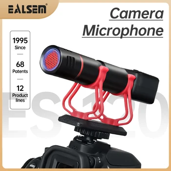 EALSEM 120 샷건 마이크 브이로그 팟캐스트 카메라 마이크 카디오이드 픽업, 캐논 니콘 카메라 전화 인터뷰 녹화