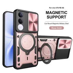 Custodia per telefono Heavy Duty Rugged Armor con supporto magnetico e copertura protettiva per telecamera scorrevole