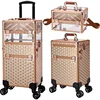 Rolling Makeup Case Professional, 3-in-1 Wheeled Makeup Trolley, Large Salon and Barber Travel Trunk Suitcase for Cosmetology 1