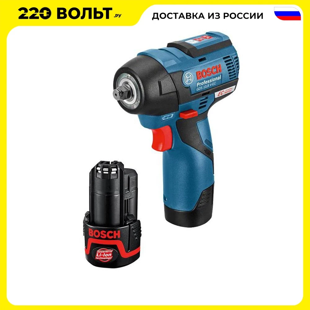 Set Cordless nutrunner BOSCH GDS 12 V EC (0.601.9E0.101) + accumulator