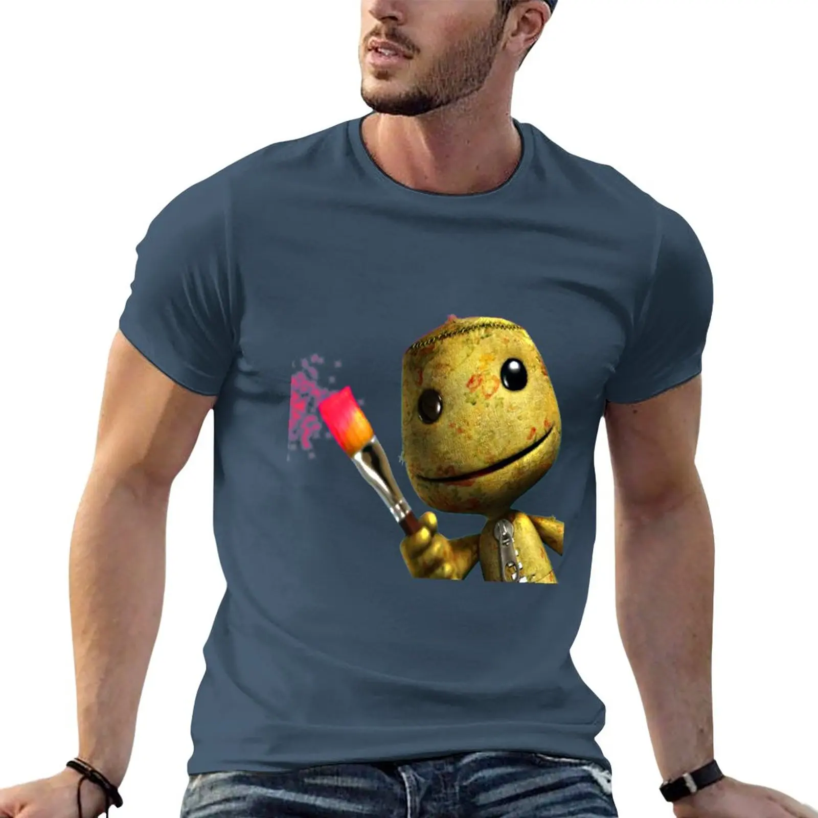 Little Big Planet, T-Shirt Sackboy Maglietta Con Stampa Animalier Per Ragazzi Magliette Estive In Cotone Da Uomo