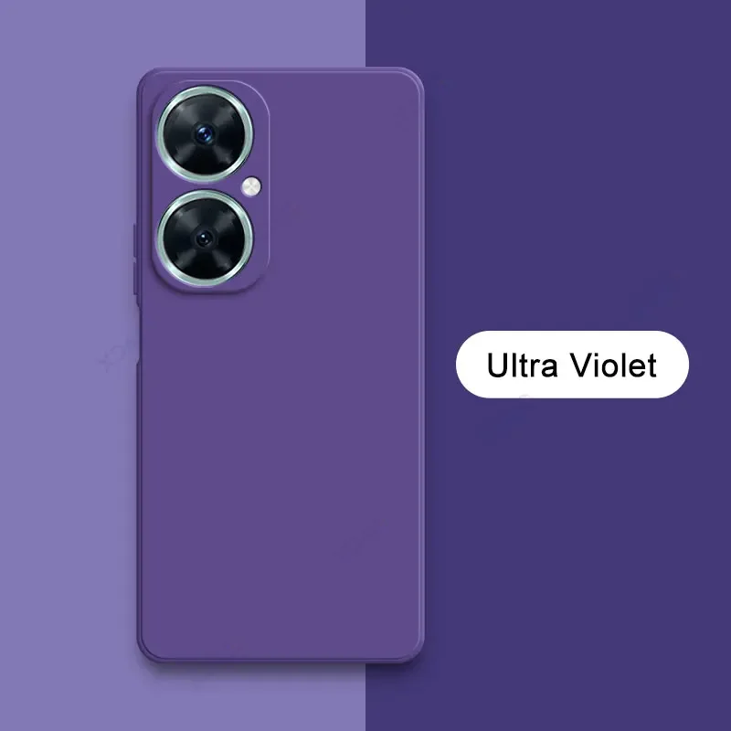 Square Liquid Silicone Phone Case with Soft Flocking Bumper Covers