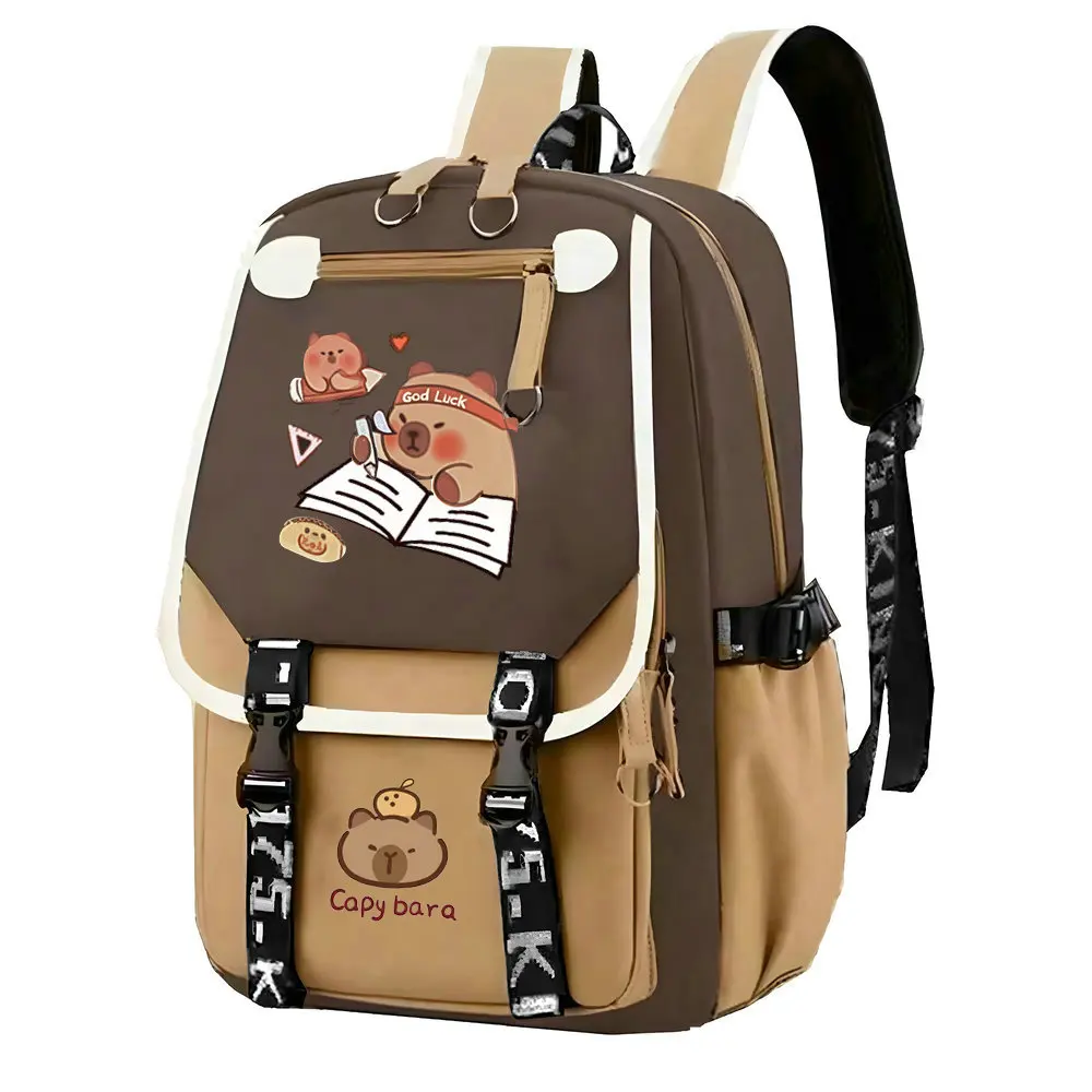 Kawaii Capybara Computer Backpack College School Casual Daypack Teens Bag Large Capacity Adjustable Strap Schoolbag For Gifts 4