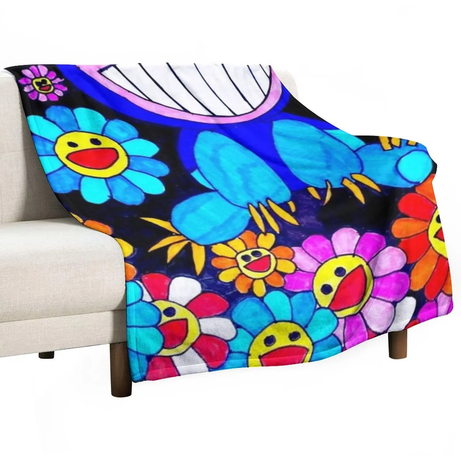 

Murakami paint art Throw Blanket Blankets Sofas Of Decoration Blankets For Bed