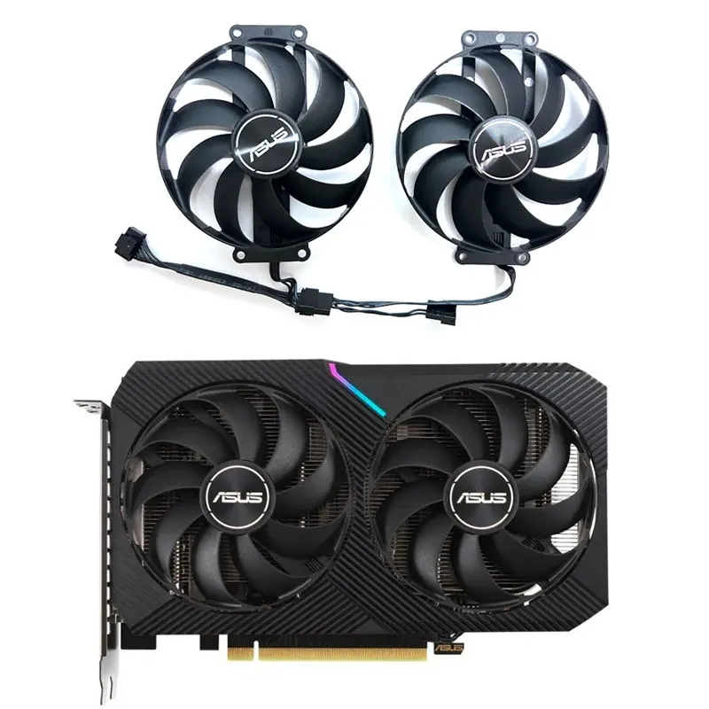 2 вентилятора, Новый сменный вентилятор для видеокарты ASUS GeForce RTX3050 3060 3060ti LHR DUAL MINI OC V2 CF1010U12S