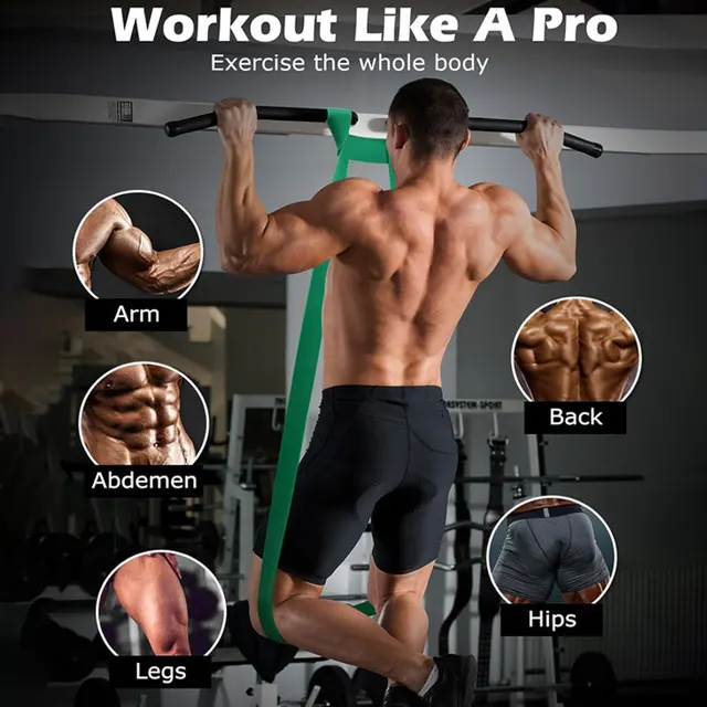 New natural latex resistance band sports resistance band set for men and women's muscle training elastic band 6