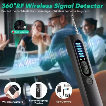 Hidden Camera Detector Anti-Spy Car GPS Tracker Listening Device Bug RF Wireless All Signal Scanner Gadget Security Protection 4