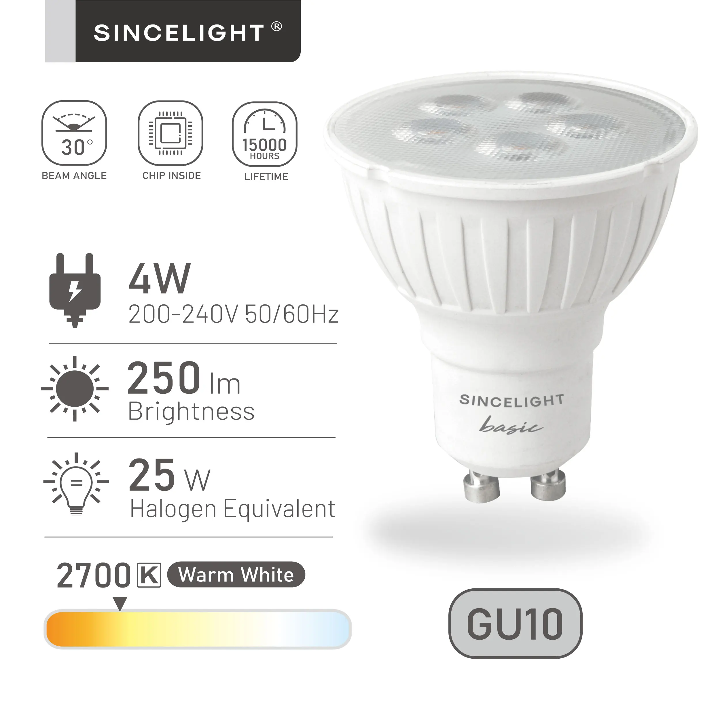 Ampoule LED GU10 Spot 7W 4000K Pack de 50 