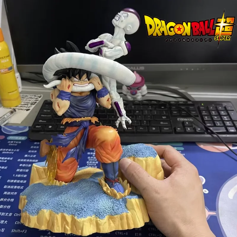 

Original 26cm Dragon Ball Z Namek Son Goku Bites Frieza Tail Figure Gk Collection Figurine Statue Pvc Model Doll Toy Kids Gifts