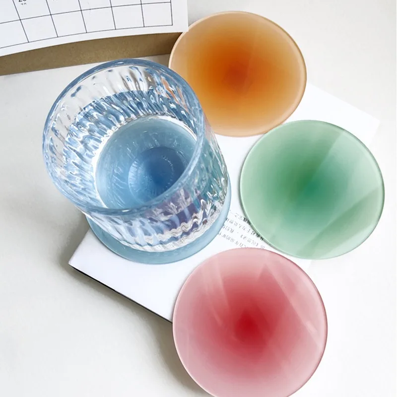 Acrylic coaster anti scald circular gradient candy color ins shooting props decoration ornaments insulation mat dining table mat