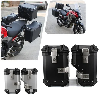 35L/38L Aluminum Motorcycle Side Box Universal Motorcycle Saddle Bag Moto Right Hiden Sidebox Luggage Storage Side Suitcase