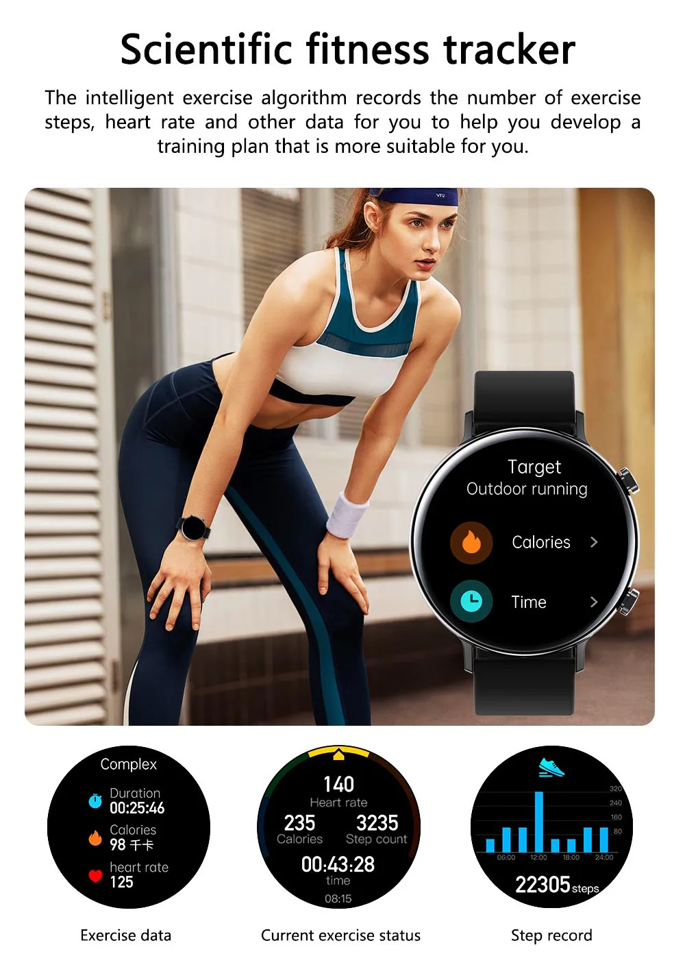 2022 Fashion Smart Watch Men Fitness Bracelet Heart Rate Blood Pressure Monitoring Sports Tracker Call Smartwatch Gift for Women