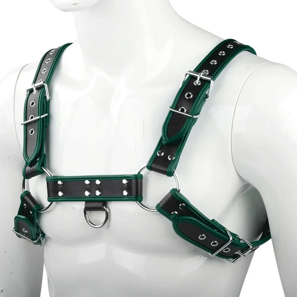 Male Sexual Chest Leather Harness Belts Adjustable BDSM Gay Body Bondage Gear Strap Sexy Erotic Clothing Sex Toys for Adult Game