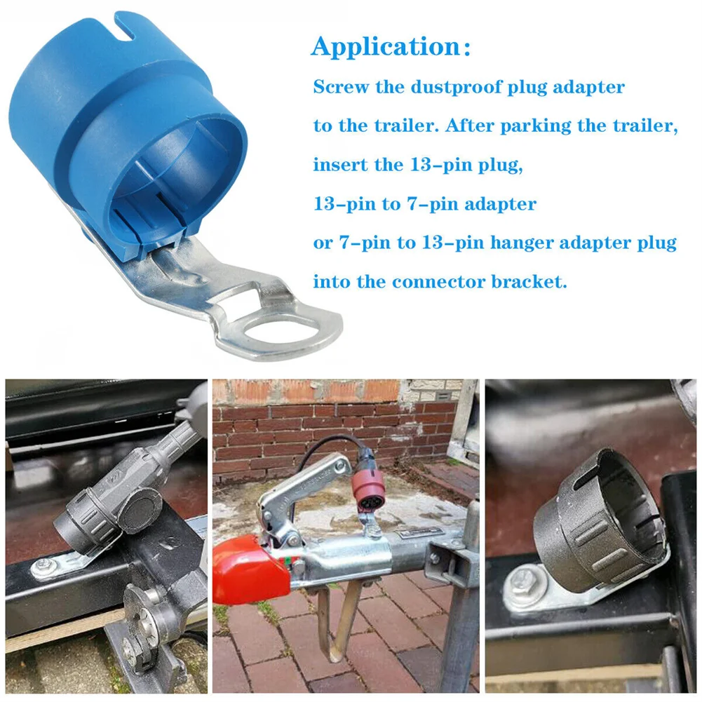 Red/Blue Trailer Plug Holder For 7‑13Pin Trailer Connector Trailer Parts Mounting On Trailer Drawbar Parking Cover Car Access