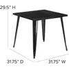 Commercial Grade 31.75" Square Black Metal Indoor-Outdoor Table 2