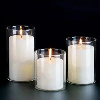 Cup Shape Candle Holders Transparent Glass Candlestick Empty Cups Party Home Decoration Candle Container 5