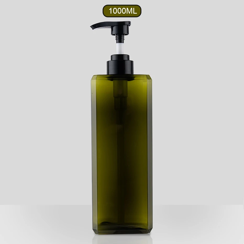 1000ml Square Refillable Pump Bottle for Shampoo, Conditioner, and Body Wash
