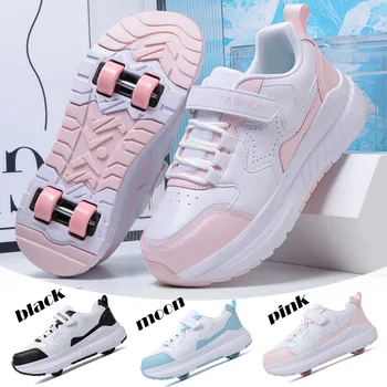 Scarpe da skate per bambini Moda Casual Sport Bambini Sneakers a 4 ruote per ragazzi e ragazze Regalo Calzature belle