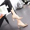 Women Pointed Toe Chunky Platform Pumps Single Shoes Spring Autumn High Heels Woman Ankle Buckle Thick Heeled Party Shoes 4