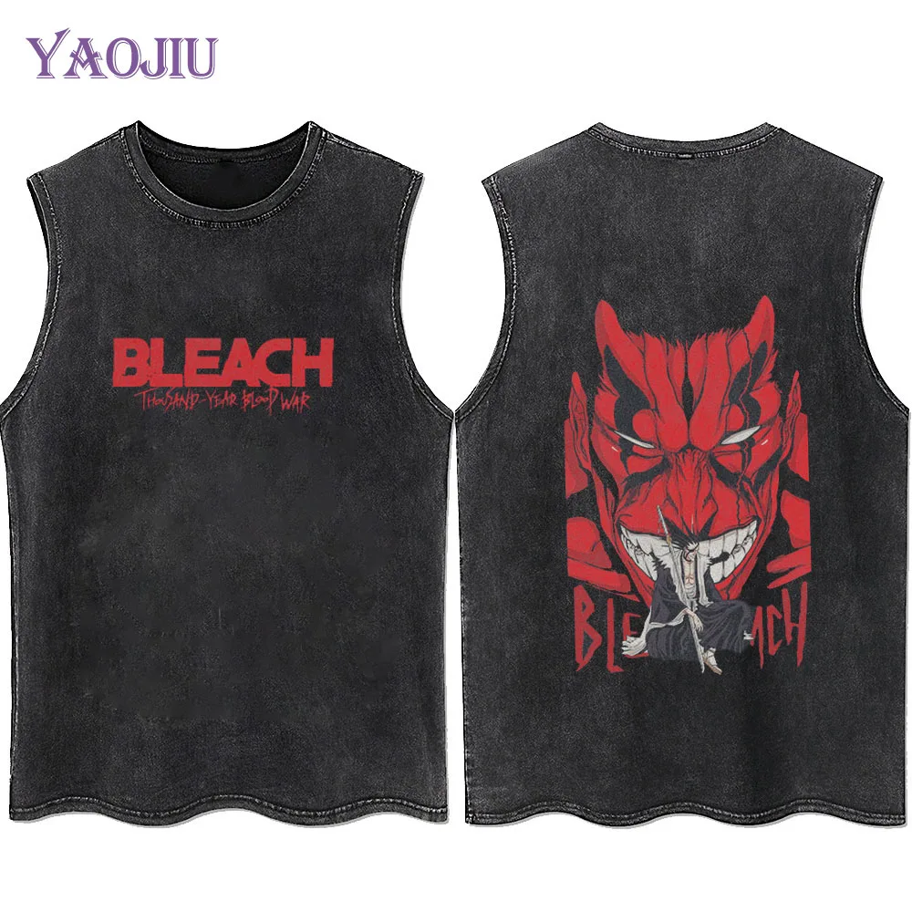 Anime Bleach Tank Tops Men Women Zaraki Kenpachi Printed Sleeveless