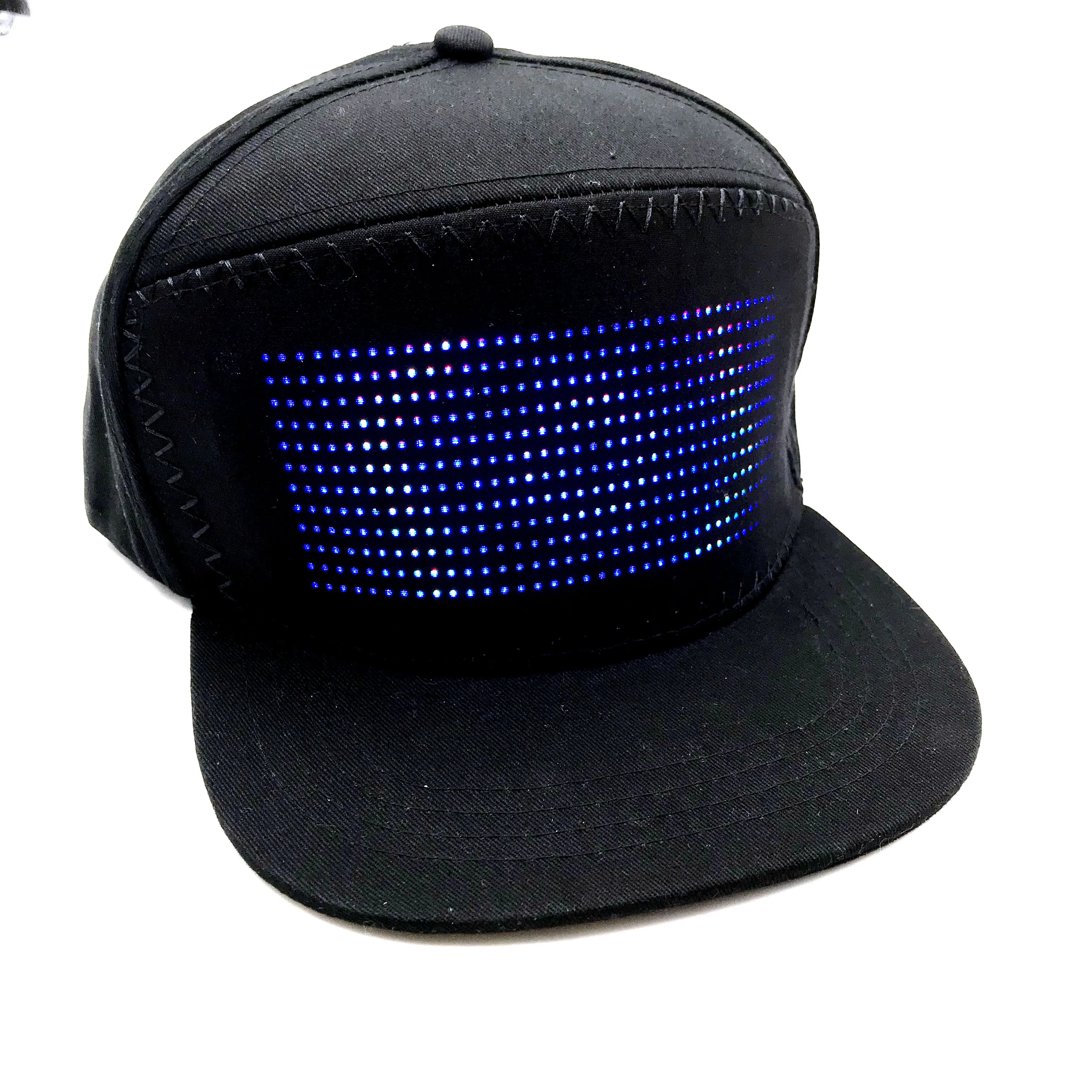 Tanio LED z Bluetooth aplikacja na telefon komórkowy sterowana czapka