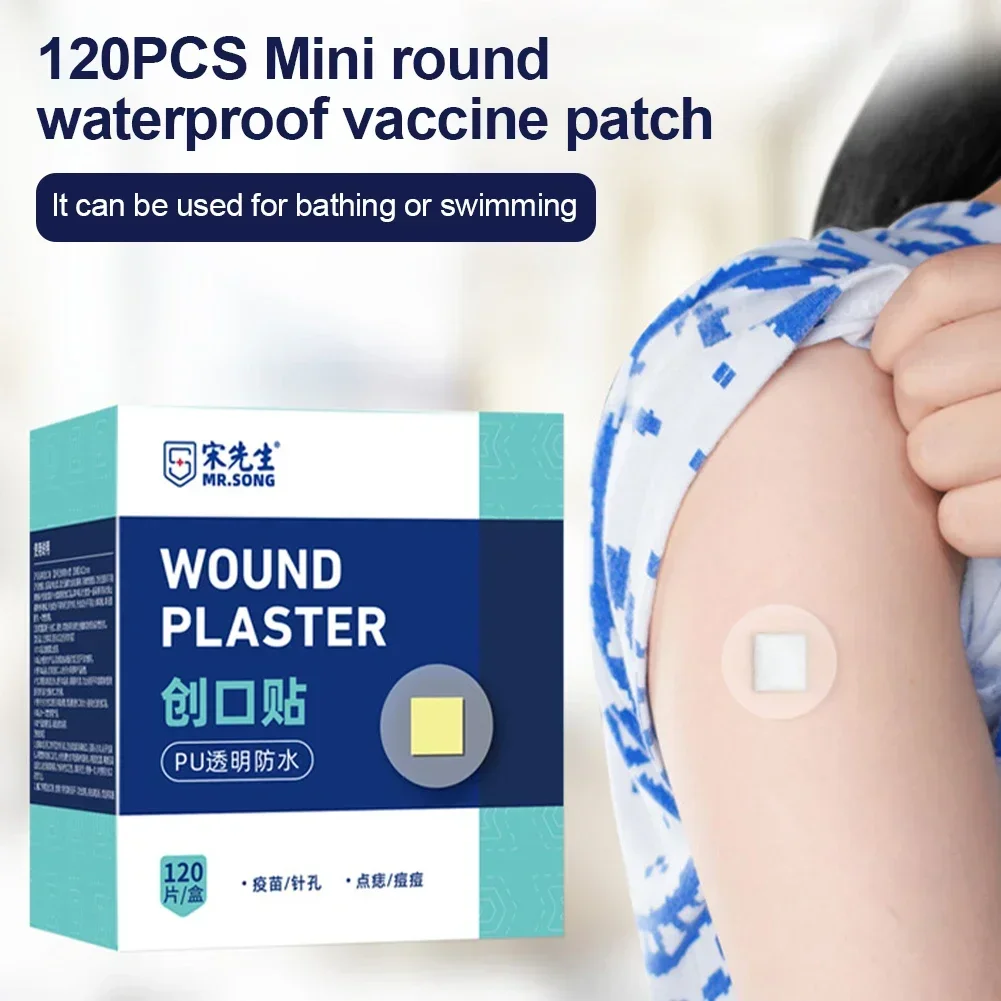 120Pcs/box Mini Round Medical Bandage Transparent Waterproof Breathable High Elasticity First Band Aid Emergency Wound Plaster 2