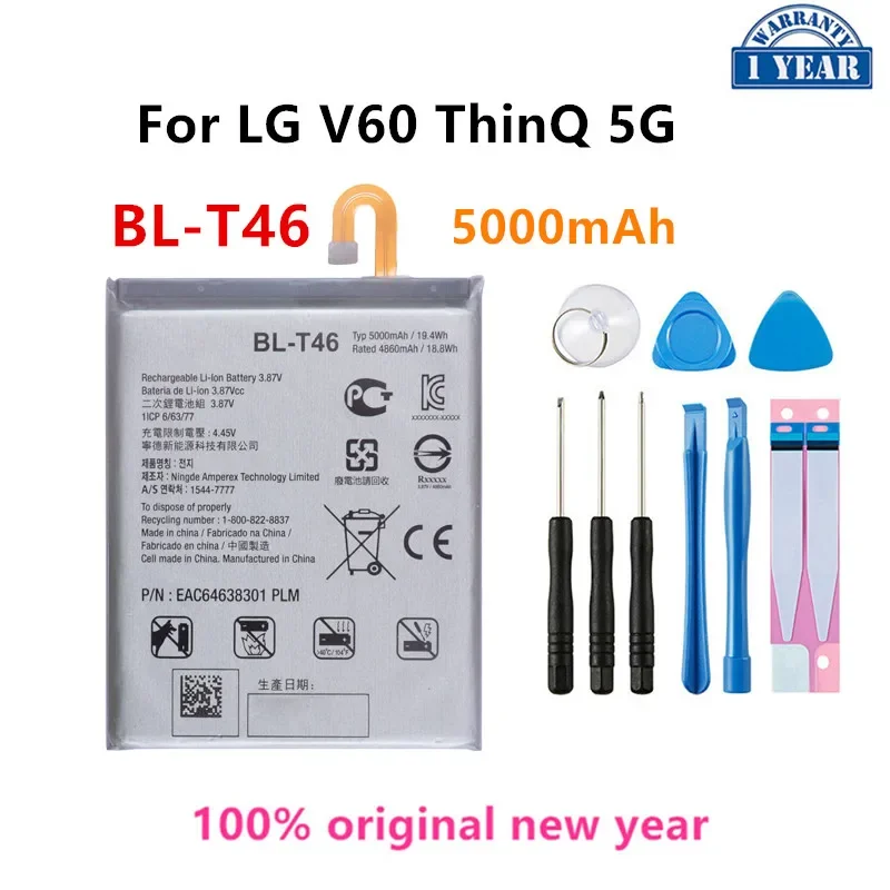 

Original BL-T46 5000mAh Battery For LG V60 ThinQ 5G LMV600VM V600VM V600QM5 BL T46 Mobile phone Batteries+Tools