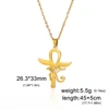 Lucktune collier pharaon égyptien ankh pendentif ankh croce egiziana collier acier inoxydable Ankh croix amulette égyptienne collier en acier inoxydable clé de la vie symbole Crucifix pendentif collier femmes