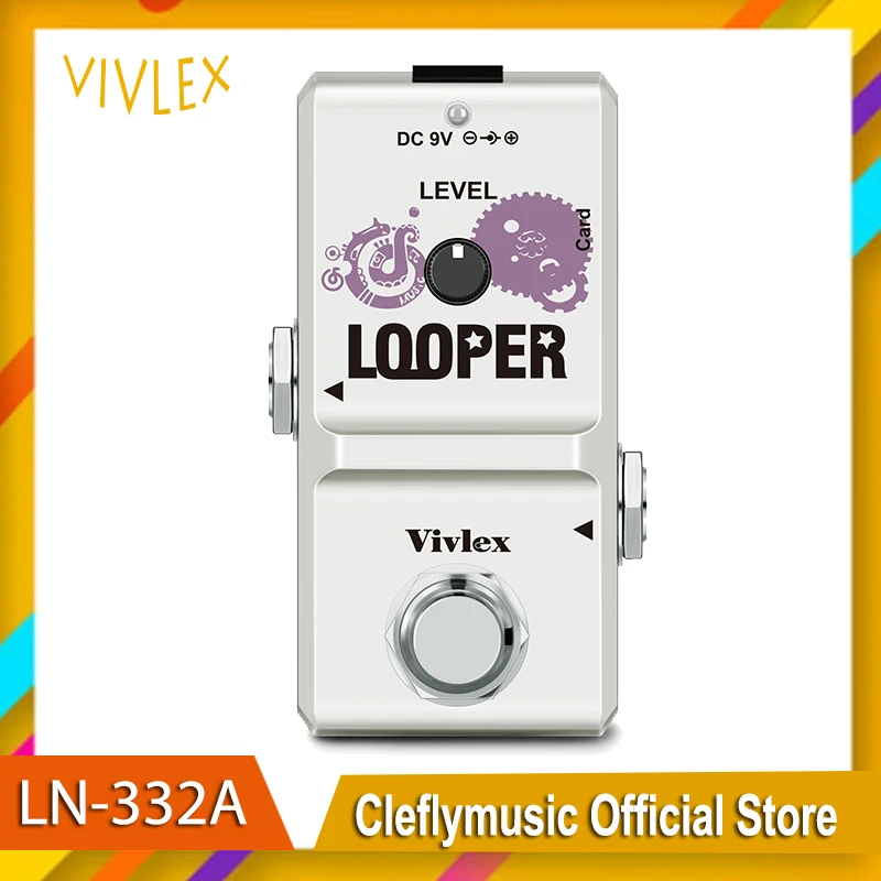 

VIVLEX Guitar Looper Pedal Nano Electric Guitar Looper Unlimited Overdubs 10 Minutes Recording Pedalboard with 1GB Memory Card